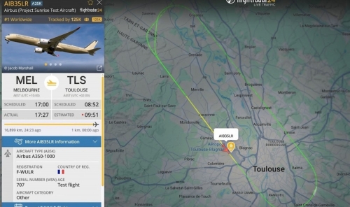 Airbus A350-1000ULR Completes Record 24-Hour Nonstop Flight from Melbourne to Toulouse