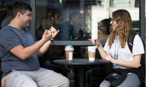 Starbucks opens sign language store Starbucks opens sign language store
