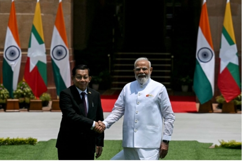Myanmar president in India for trade and security talks