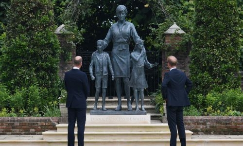 Britain’s William and Harry put feud aside to unveil Princess Diana statue