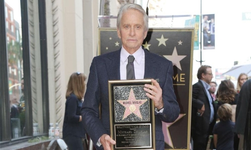 Actor Michael Douglas gets star on Hollywood Walk of Fame