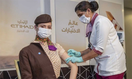 Etihad Airways first airline in world with100% of flight crew vaccinated Etihad Airways first airline in world with100% of flight crew vaccinated