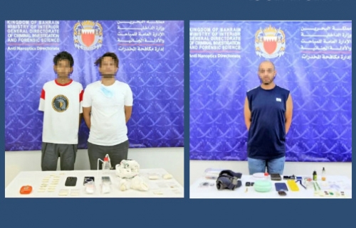Three suspects held in Bahrain with narcotics worth BD17,000
