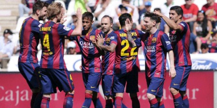 Eight-goal Barcelona rout Cordoba Suarez scores hat-trick Eight-goal Barcelona rout Cordoba Suarez scores hat-trick