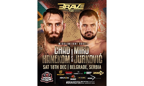 Hanekom returns against hometown hero Jurkovic at BRAVE CF 56 in Serbia