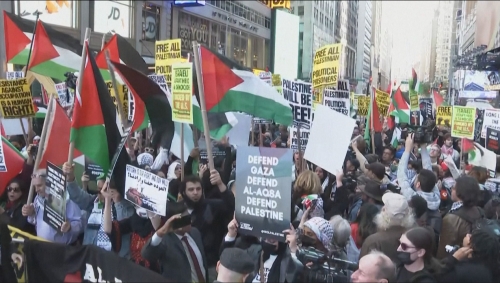 Protesters in New York call for a 'free Palestine'