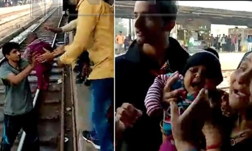 Indian baby survives being run over by train Indian baby survives being run over by train