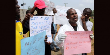 700 Liberian Ebola workers protest for hazard pay