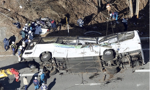 Japan ski tour bus crash kills 14, injures 27