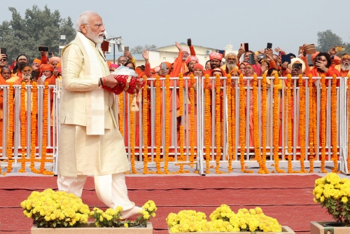Modi opens flashpoint temple symbolising 'new era' for India