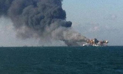 Two dead in oil rig fire off coast of Mexico