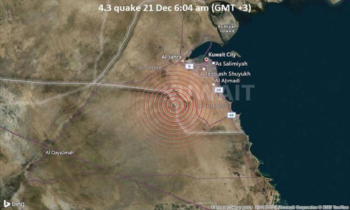Earthquake on Kuwait-Saudi border