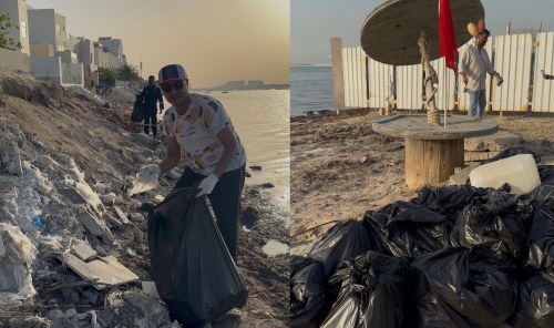 Children lead beach cleanup in Bahrain