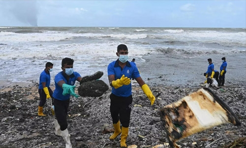 Sri Lanka braces for beach pollution as ship burns