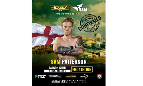 Sam Patterson among big names confirmed for BRAVE CF 51 Sam Patterson among big names confirmed for BRAVE CF 51