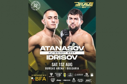 Nikolay Atanasov and Magomed Idrisov lock horns at BRAVE CF 107