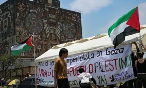 Pro-Palestinian students camp out at Mexico’s largest university