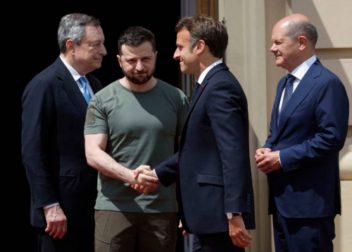 European leaders meet Zelenskiy in Kyiv for first time since the war began