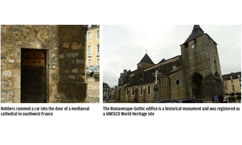 Robbers steal treasures in ram-raid on cathedral