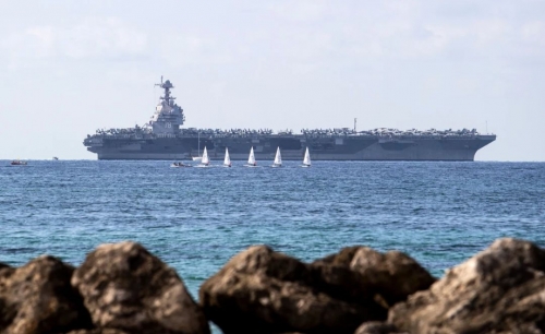 US aircraft carrier now in Caribbean