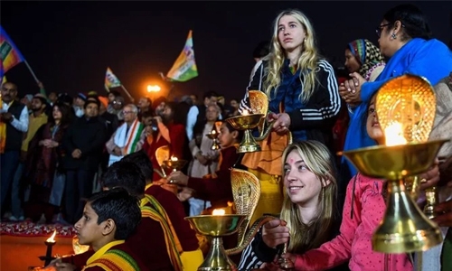 Foreigners gather at India’s religious mega festival
