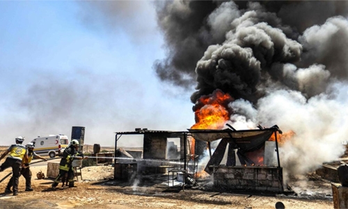 Syria air raids hit near Turkish military post