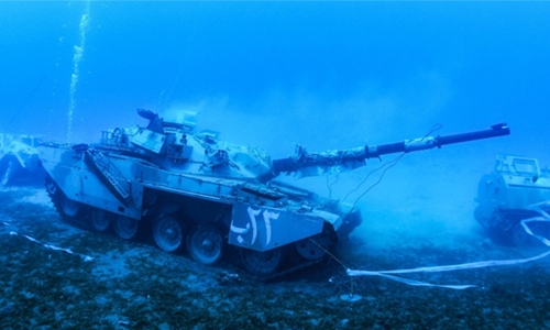 Jordan sinks military hardware for underwater museum