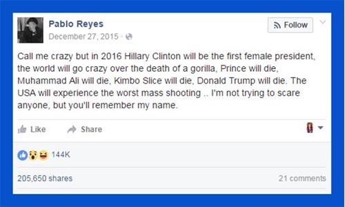 Man fooled 200k people on Facebook with his ‘predictions’