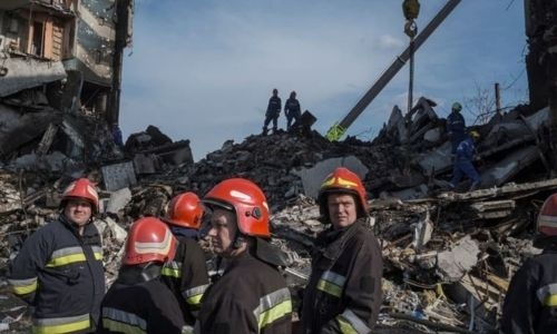 Ukraine says 50 killed in rocket strike on rail hub