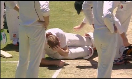 Australia's Voges concussed after blow to helmet Australia's Voges concussed after blow to helmet