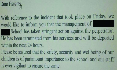 Dubai school fires gardener over molestation charges