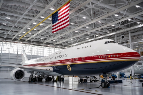 Trump Unveils Qatari-Gifted Jet as Temporary Air Force One Trump Unveils Qatari-Gifted Jet as Temporary Air Force One