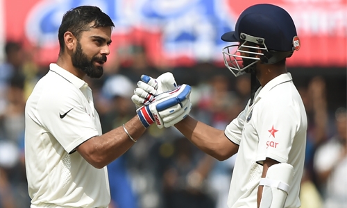 India declare at 557/5 against New Zeala India declare at 557/5 against New Zeala