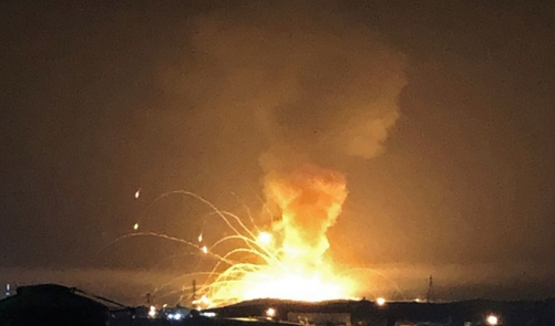 An explosion at a military ammunition depot rocked Zarqa, Jordan. 