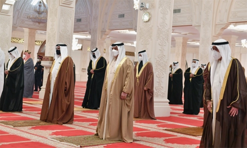 HM King performs funeral prayer for late HRH Prince Khalifa 
