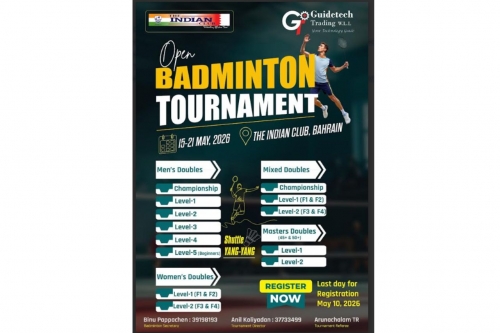 Indian Club to Host Open Badminton Tournament 2026