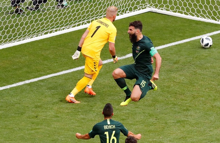 Mile Jedinak’s controversial penalty earns Australia draw against Denmark