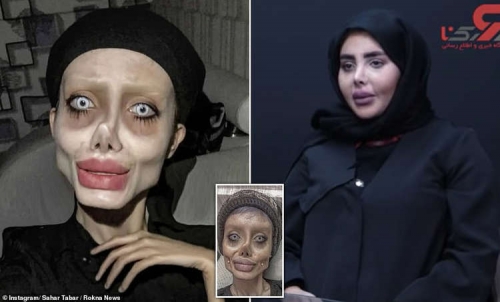 ‘Zombie’ Angelina Jolie shows her REAL face in Iranian TV 