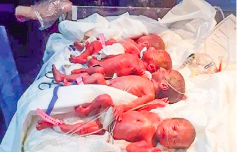 Iraqi mom gives birth to six girls, one boy 