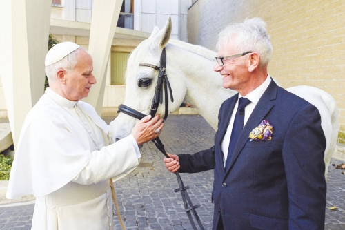 Step aside, popemobile: Pope gets a white purebred horse