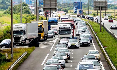 Cat food litters French motorway, causing traffic tailback