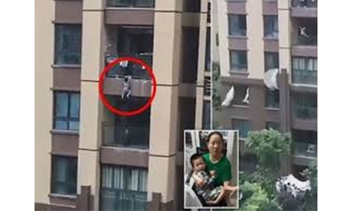 Three-year-old in China survives six-storey fall