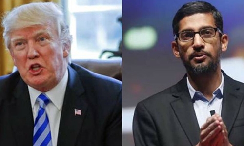 Trump says Google CEO committed to US, not Chinese military Trump says Google CEO committed to US, not Chinese military