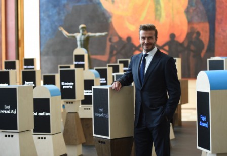 Beckham launches UN appeal to protect kids