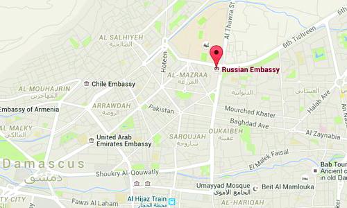 Rockets hit Russian embassy in Damascus