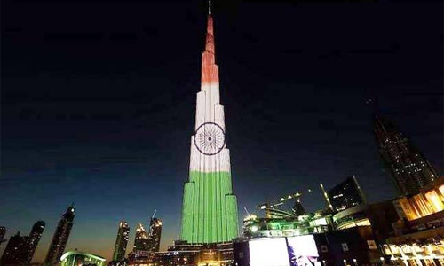 UAE lights up Burj Khalifa with Indian flag