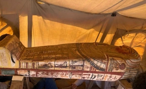 Archaeologists unearth 27 coffins at Egypt’s Saqqara pyramid