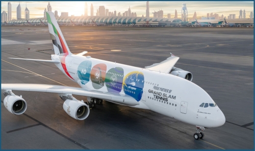 Emirates Unveils Special Tennis-Themed Airbus A380 Livery