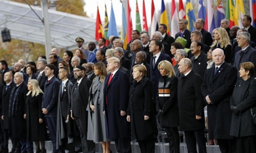 World leaders mark 100 years since the end of World War I in Paris 