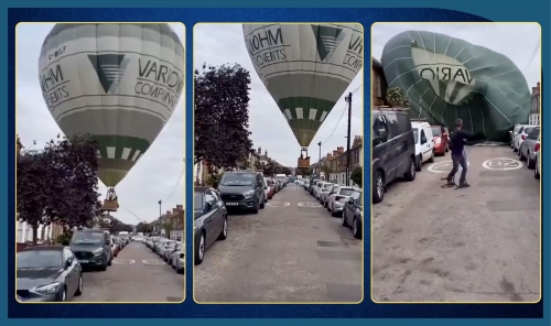 Hot Air Balloon Makes Surprise Landing on Residential Street in Bedford